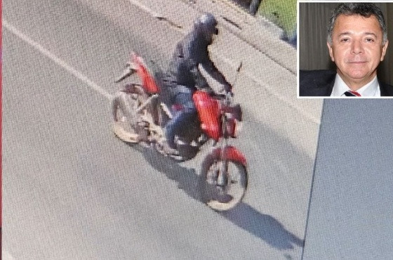 Imagem retirada da câmara de segurança do motociclista que matou Renato Nery (detalhe)