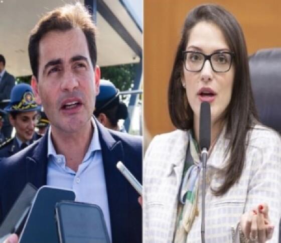 O chefe da Casa Civil Fábio Garcia e a deputada estadual Janaina Riva